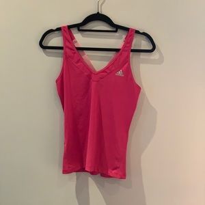 Adidas pink work out /tennis top v neck